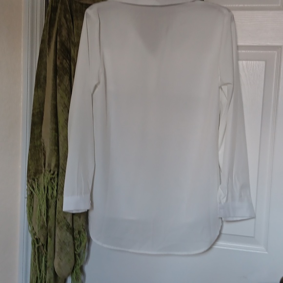 New,White button-down boyfriend blouse.Small - Picture 6 of 7